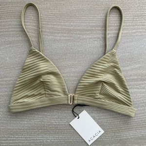 Acacia Swimwear Lawai Dual Ribbed Bikini Top in Sage